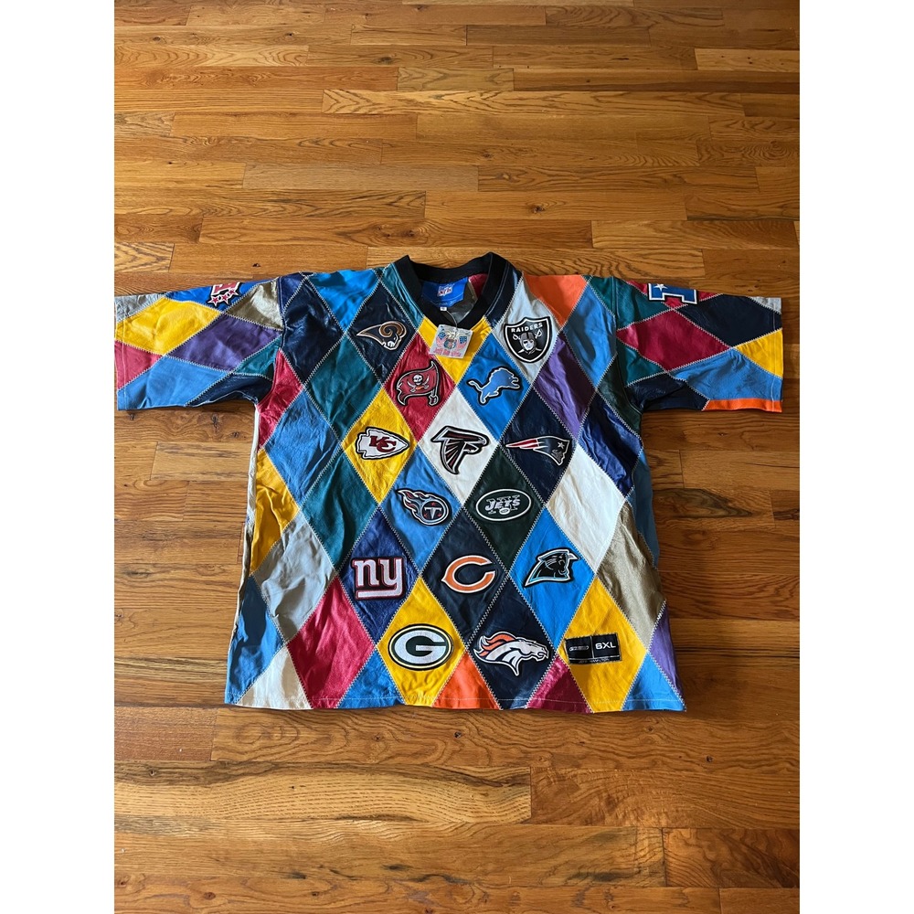 Vintage Jeff Hamilton Reebok NFL Leather Patchwork Pullover NWT